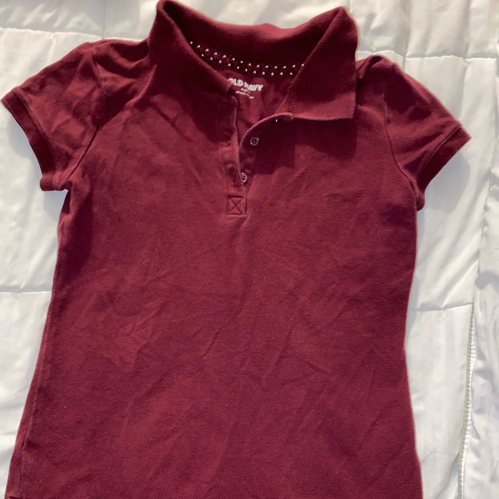 Girls Old Navy Maroon Size 6-7 school Uniform shirt